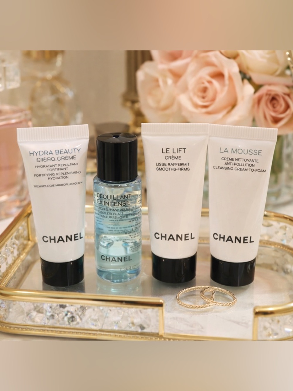 🖤 CHANEL Skincare Travel Set + FREE Laura Mercier Cosmetic Bag ✨